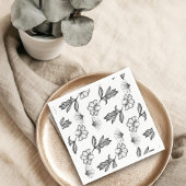 ゴシック様式の花の入れ墨ベビーシャワー スタンダードカクテルナプキン