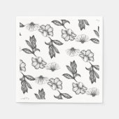 ゴシック様式の花の入れ墨ベビーシャワー スタンダードカクテルナプキン (正面)