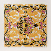 ゴシック様式の花カラフルフローラ ジグソーパズル (横)