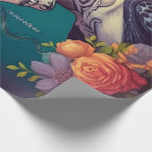 ゴシック様式の花嫁で寂しい涙を流す ラッピングペーパー (角)