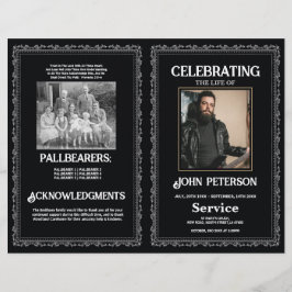 ゴシック様式の葬儀順序ロックブラックデザイン チラシ