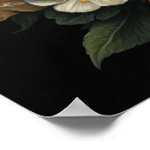 ゴシック様式の蛾と花アートプリントポスター ポスター (角)