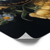 ゴシック様式の蛾と花アートプリントポスター ポスター (角)