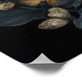 ゴシック様式の蛾と花アートプリントポスター ポスター (角)