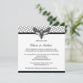 ゴシック様式の蛾の囲いカード – ダークロマン結婚ティック 招待状 (スタンド正面)