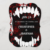 ゴシック様式の血液スパター吸血鬼結婚式招待状 (正面/裏面)