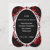 ゴシック様式の血液スパター吸血鬼結婚式招待状 (裏面)