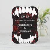 ゴシック様式の血液スパター吸血鬼結婚式招待状 (スタンド正面)