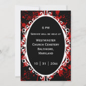 ゴシック様式の血液スパター吸血鬼結婚式招待状 招待状 (裏面)