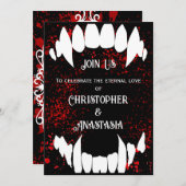 ゴシック様式の血液スパター吸血鬼結婚式招待状 招待状 (正面/裏面)