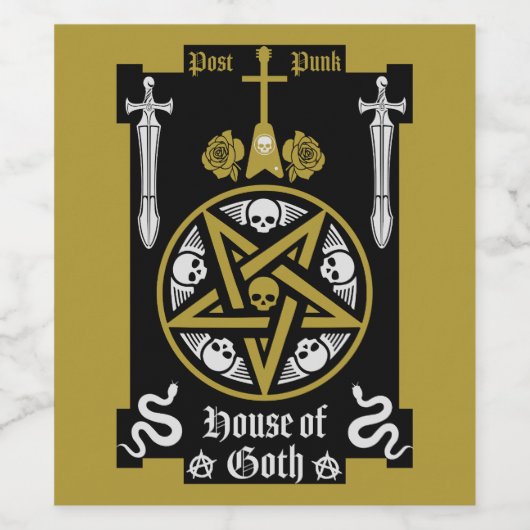 ゴシック様式の衣服と付属品 ワインラベル (シングルラベル)