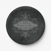 ゴシック様式の装飾マカブレバナーハローウィンパーティ ペーパープレート (正面)
