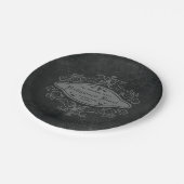 ゴシック様式の装飾マカブレバナーハローウィンパーティ ペーパープレート (アングル)