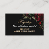 ゴシック様式の赤い緑のフローラ結婚ムーディーズのレジストリ エンクロージャーカード (正面)