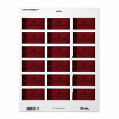 ゴシック様式の赤い黒いダマスクのウェディングラベル ラベル (フルシート)