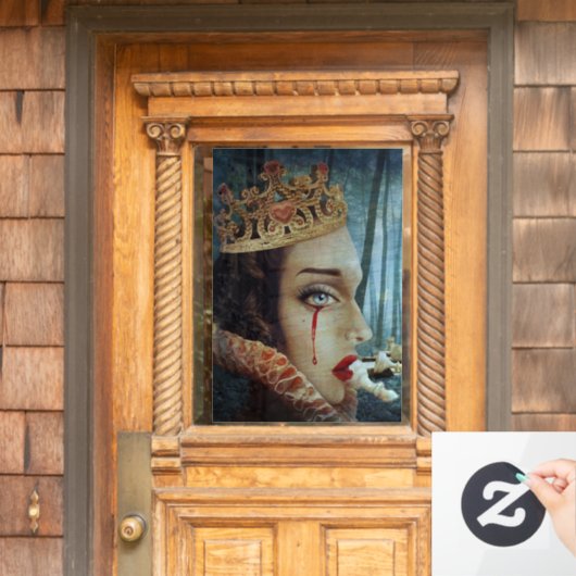 ゴシック様式の超ユニークリアルなコラージュ悲しいハートの女王 ウィンドウサイン (ホームデコレーション)