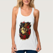 ゴシック様式の輝きを呼び起こす:インクパンクの魅力 タンクトップ (正面)