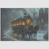 ゴシック様式の邸宅でのデコページ葬儀馬車 薄葉紙 (正面)