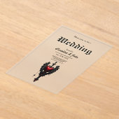 ゴシック様式の闇の陰に永遠の愛。 アクリル招待状 (レイダウン)