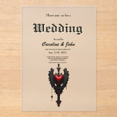 ゴシック様式の闇の陰に永遠の愛。 アクリル招待状 (正面)