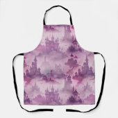 ゴシック様式の霧の城 – 幽霊のよく出るファンタジーハロウィン エプロン (正面)