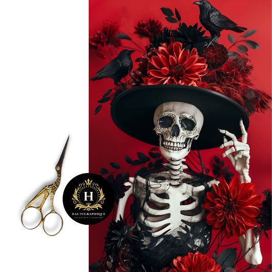 ゴシック様式の骨格スカルの切り離し 薄葉紙