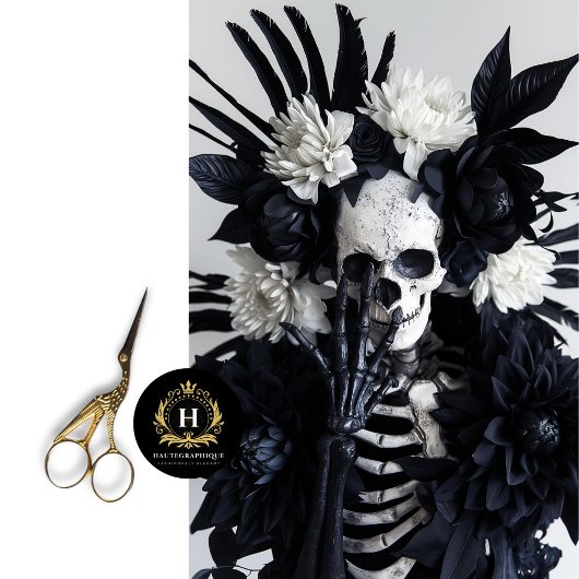 ゴシック様式の骨格スカルの切り離し 薄葉紙