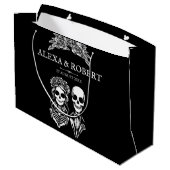 ゴシック様式の骨格バラ結婚カップル ラージペーパーバッグ (裏面アングル)