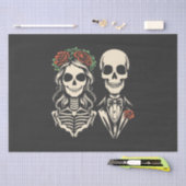 ゴシック様式の骨格バラ結婚カップル 薄葉紙 (クラフト)