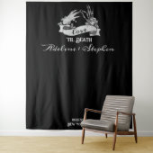 ゴシック様式の骨格愛Til死結婚の背景 タペストリー (インサイチュ)