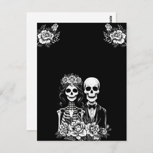 ゴシック様式の骨組みフローラ結婚のはがき ポストカード (正面/裏面)