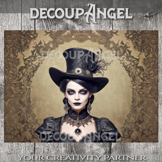 ゴシック様式の魔女のエレガンス – デコページ –  薄葉紙