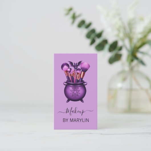 ゴシック様式の魔女をテーマにしたメイクアップブラシセット 名刺 (スタンド正面)