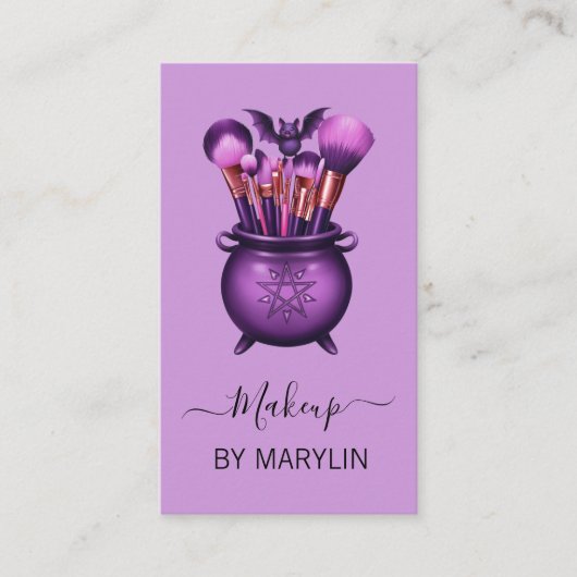 ゴシック様式の魔女をテーマにしたメイクアップブラシセット 名刺 (正面)