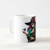 ゴシック様式の魔女アートマグ コーヒーマグカップ (正面左)