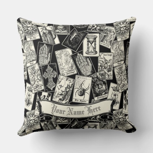 ゴシック様式の魔女ウィッチクラフト薬用タロットカード クッション (裏面)