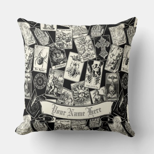 ゴシック様式の魔女ウィッチクラフト薬用タロットカード クッション (正面)