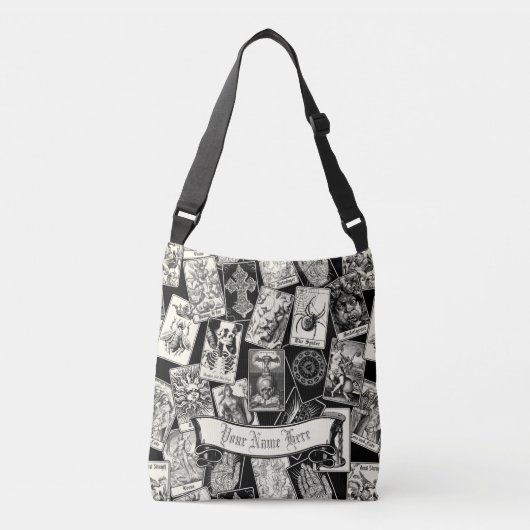 ゴシック様式の魔女ウィッチクラフト薬用タロットカード クロスボディバッグ (正面)