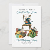 ゴシック様式の魔女カボチャのハロウィーン新しいホームムービング 案内状 (正面)