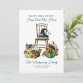 ゴシック様式の魔女カボチャのハロウィーン新しいホームムービング 案内状 (スタンド正面)