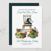 ゴシック様式の魔女カボチャのハロウィーン新しいホームムービング 案内状 (正面/裏面)