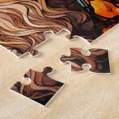 ゴシック様式の魔女ステンドグラスハロウィンジグソーパズル ジグソーパズル (側面)