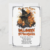 ゴシック様式の魔女ブーツハロウィーン 招待状 (正面)