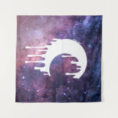 ゴシック様式の魔女ホワイトドリップムーンシルエット銀河系 タペストリー (正面(横))