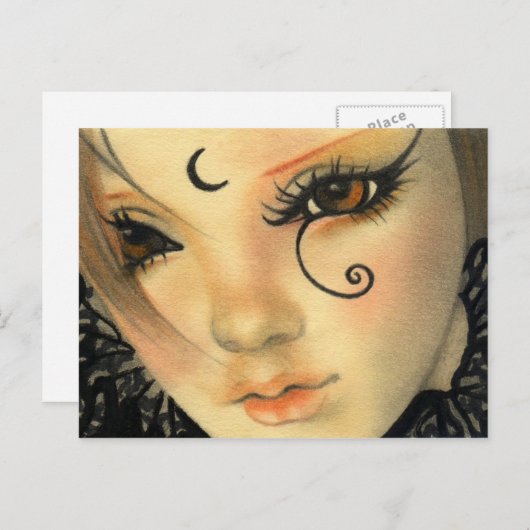 ゴシック様式の魔女顔葉書 ポストカード (正面/裏面)