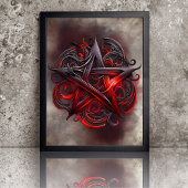 ゴシック様式の魔術師 |影白熱［赤熱］光を放つ付きPentagram 薄葉紙