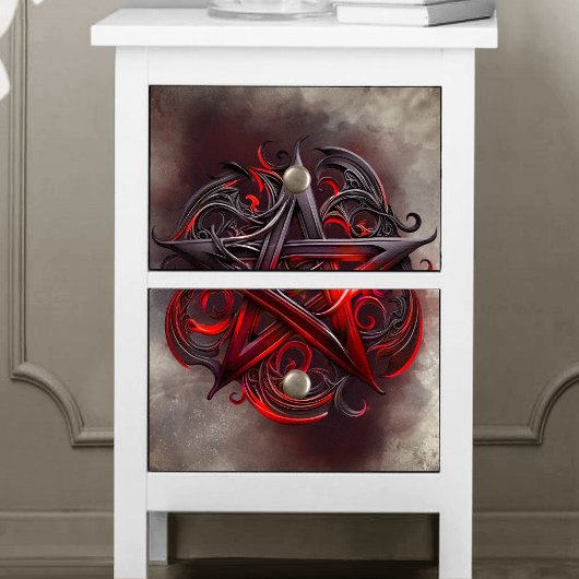 ゴシック様式の魔術師 |影白熱［赤熱］光を放つ付きPentagram 薄葉紙