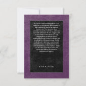 ゴシック様式の黒いカラスの黒いバラ紫の写真結婚の写真 サンキューカード (裏面)