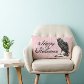 ゴシック様式の黒いカラス |ピンクダマスク ランバークッション (椅子)