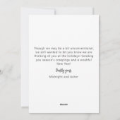 ゴシック様式の黒いクリスマスツリー シーズンカード (裏面)